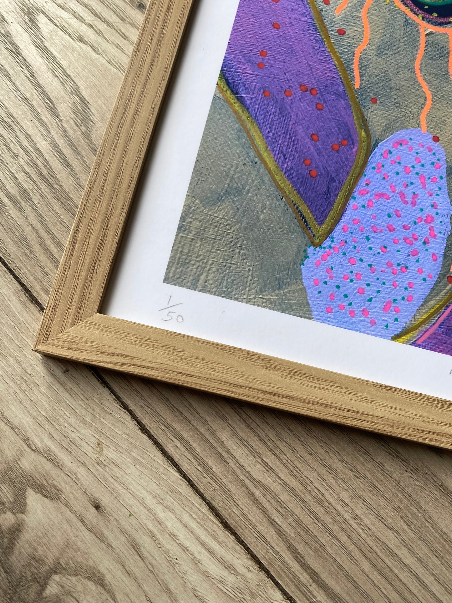 A2 Oak Framed Print “Mountain at Sea