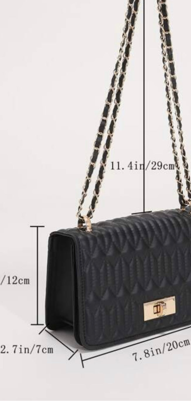 Mini Chevron Quilted Flap Chain Square Bag.