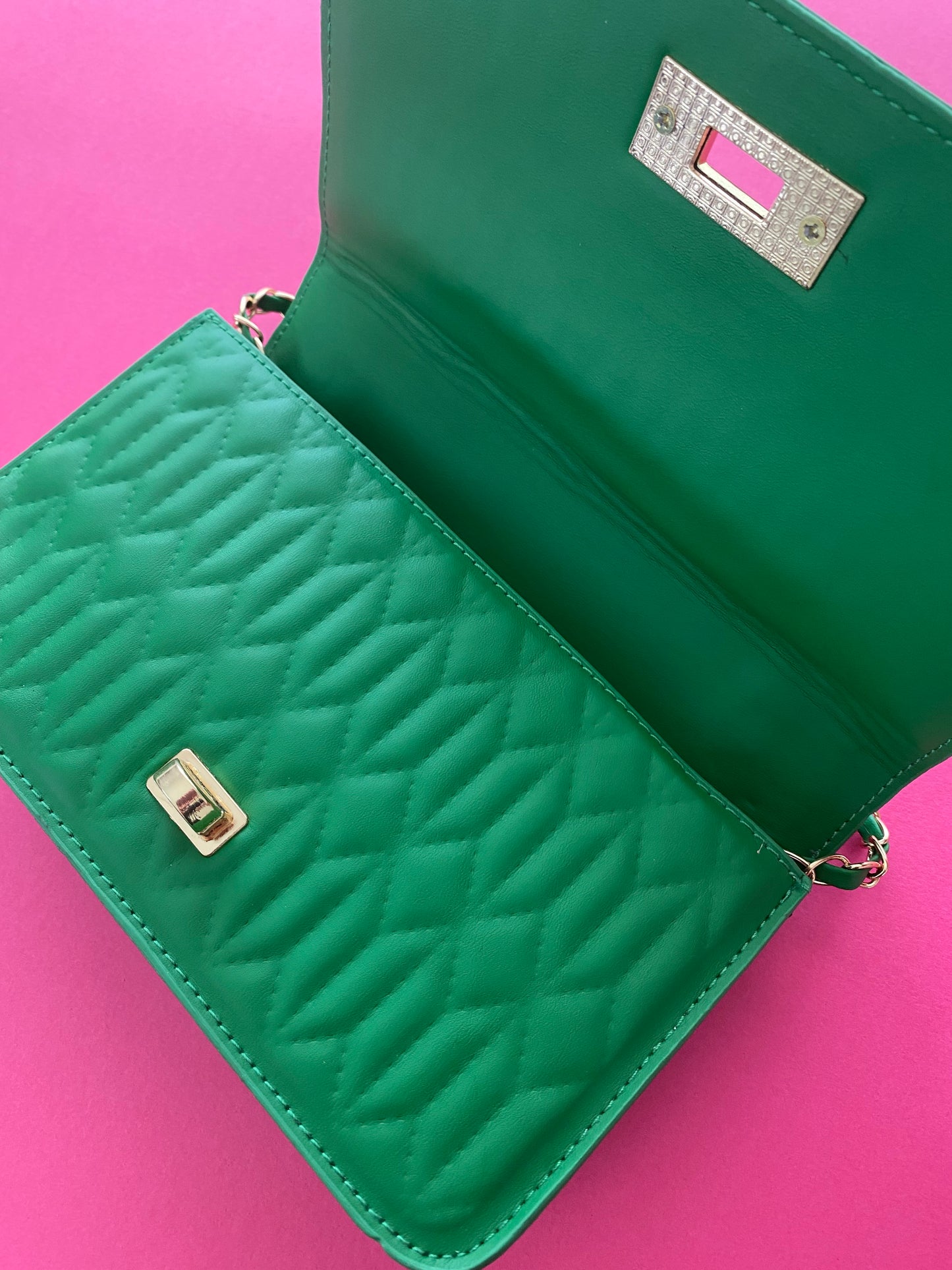 Mini Chevron Quilted Flap Chain Square Bag.