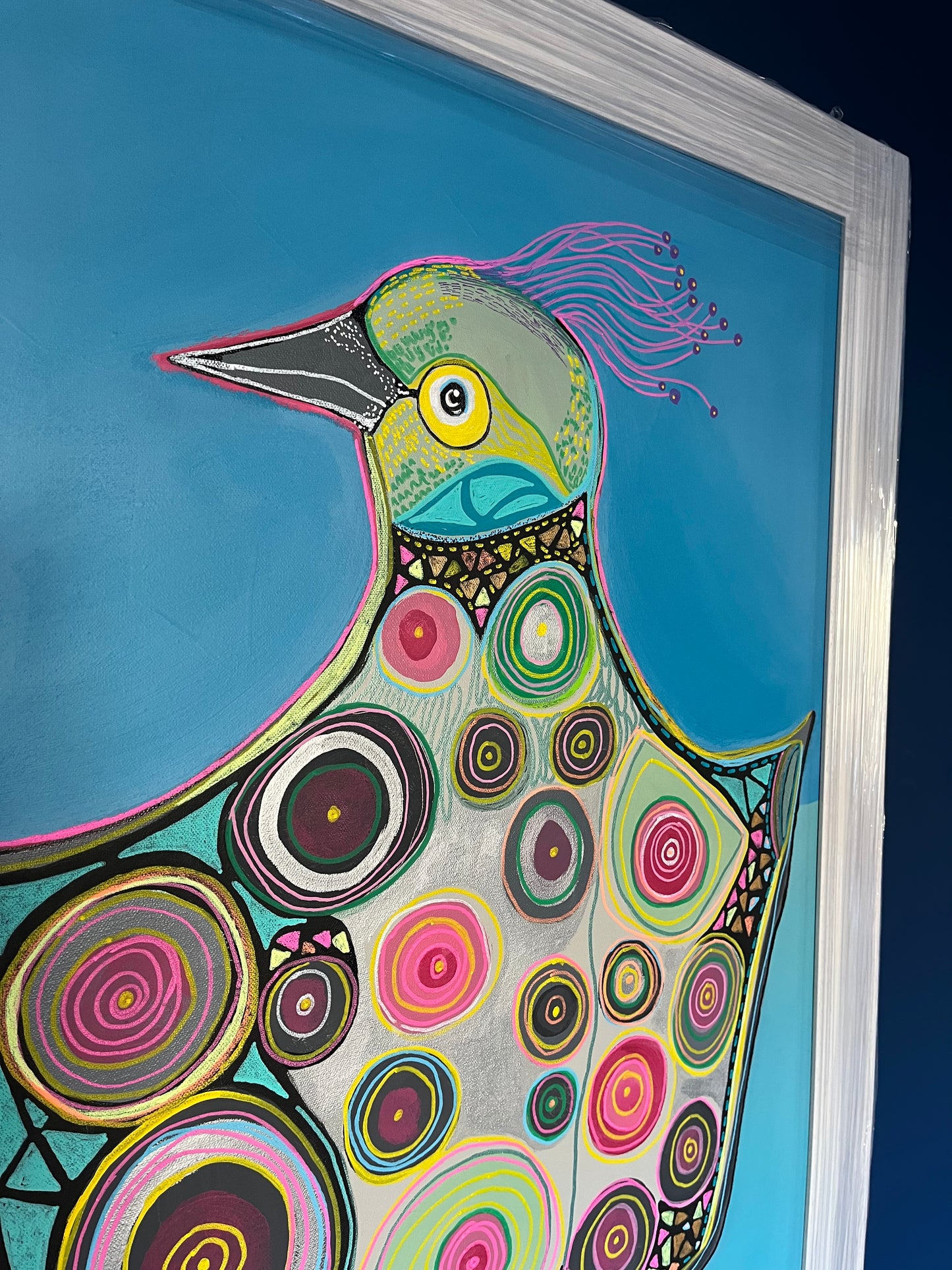 Bird of Paradise framed original .